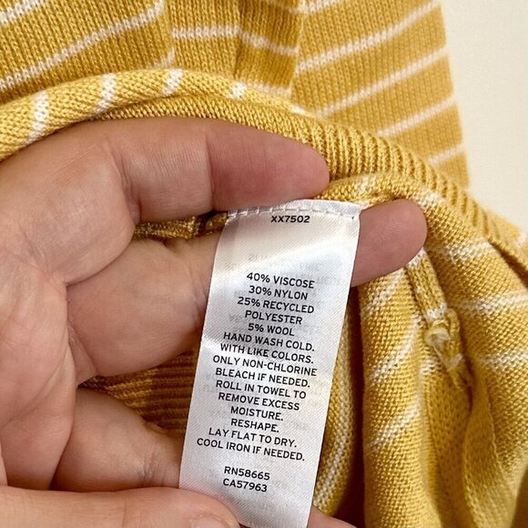 NWT CASLON Colorblock Striped Sweater in Yellow Placed Stripe - M - Picture 5 of 7